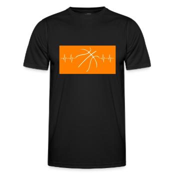Basketball Herzschlag heartbeat Streetball - Männer Funktions-T-Shirt - Schwarz - Vorne - AI Model Male 178 dark (178cm)