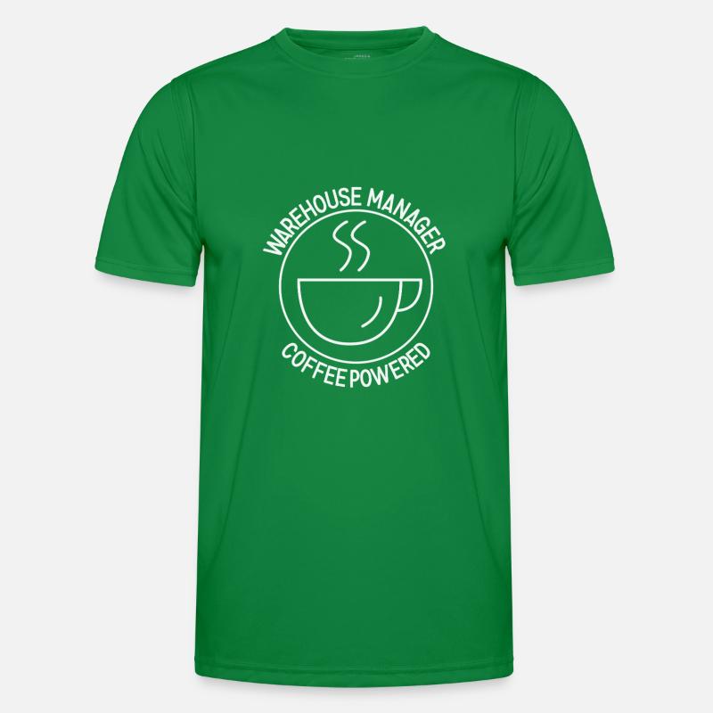 Warehouse Manager Coffee Powered Männer Funktions-T-Shirt