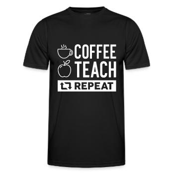 Coffee Teach Repeat - Men's Functional T-Shirt - black - Front - AI Model Male 178 dark (178cm)