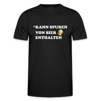 Bier Alkohol Spruch Kann Spuren von Bier enthalten - Männer Funktions-T-Shirt - Schwarz - Vorne - AI Model Male 178 dark (178cm)