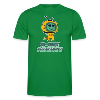 8 bit lovers retro gaming gamers - Men's Functional T-Shirt - kelly green - Front - AI Model Male 178 dark (178cm)