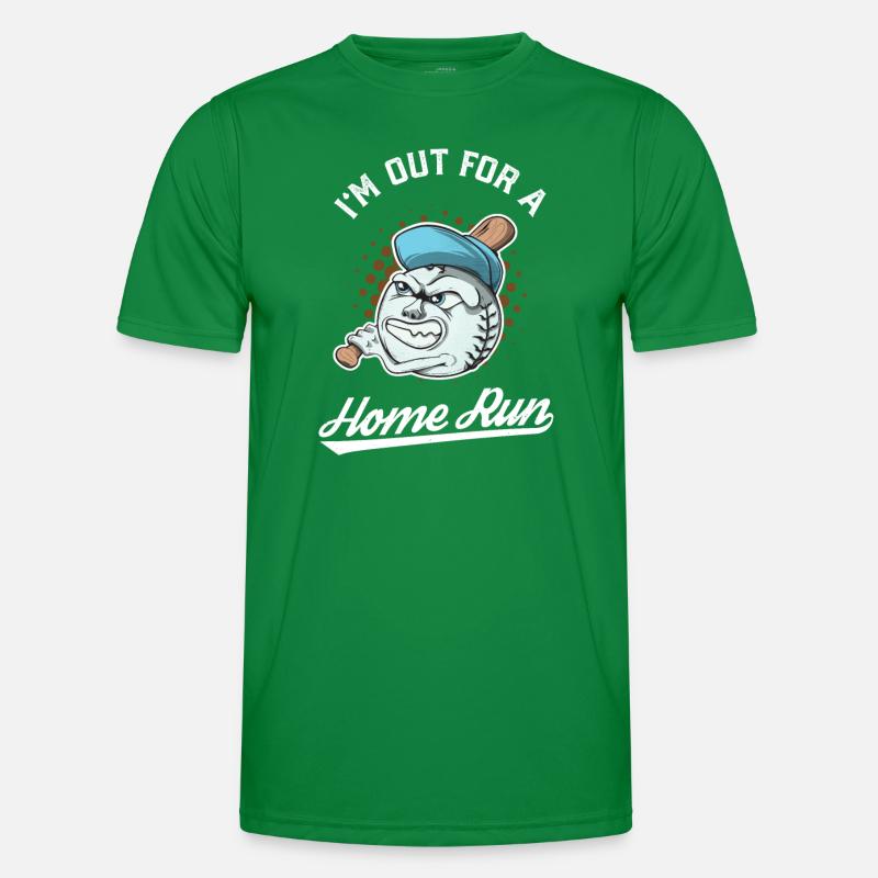 Baseball Maskottchen Home Run Männer Funktions-T-Shirt