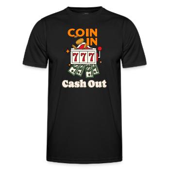 Coin In Cash Out Casino Spielautomat Spieler - Männer Funktions-T-Shirt - Schwarz - Vorne - AI Model Male 178 dark (178cm)