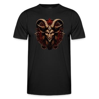 Baphomet Démon Satanique Goth Lucifer Occultiste - T-shirt sport Homme - noir - Devant - AI Model Male 178 dark (178cm)