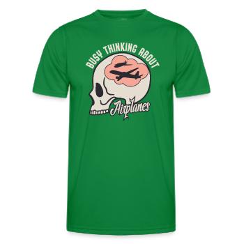 Flugzeugliebhaber Flugzeuge Luftfahrt Geek - Männer Funktions-T-Shirt - Kelly Green - Vorne - AI Model Male 178 dark (178cm)
