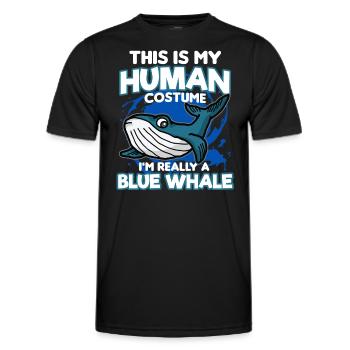 Human Costume Really a Blue Whale - Men's Functional T-Shirt - black - Front - AI Model Male 178 dark (178cm)