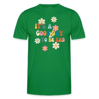 A good day for pessimism, existential fear - Men's Functional T-Shirt - kelly green - Front - AI Model Male 178 dark (178cm)
