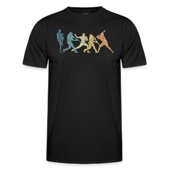 Baseball Retro Evolution Cooles und lustiges - Männer Funktions-T-Shirt - Schwarz - Vorne - AI Model Male 178 dark (178cm)