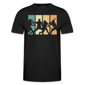 Baseball-Retro-Evolution-Design für - Männer Funktions-T-Shirt - Schwarz - Vorne - AI Model Male 178 dark (178cm)