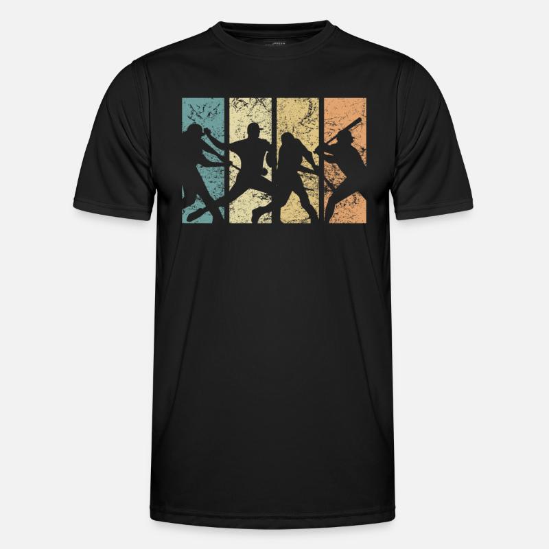 Baseball Rétro Evolution Cool Baseball Drôle T-shirt sport Homme