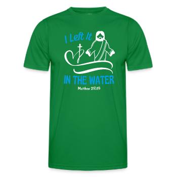Christian Baptism Bible Quote Psalm Prayer - Men's Functional T-Shirt - kelly green - Front - AI Model Male 178 dark (178cm)