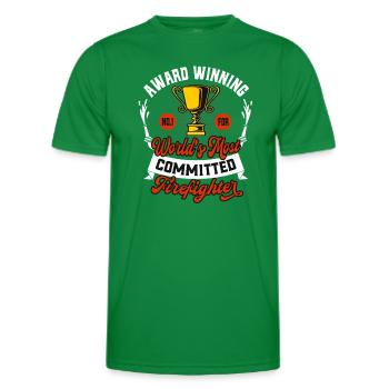 Pompier Humour Engagé Pompiers Sauvetage - T-shirt sport Homme - vert - Devant - AI Model Male 178 dark (178cm)