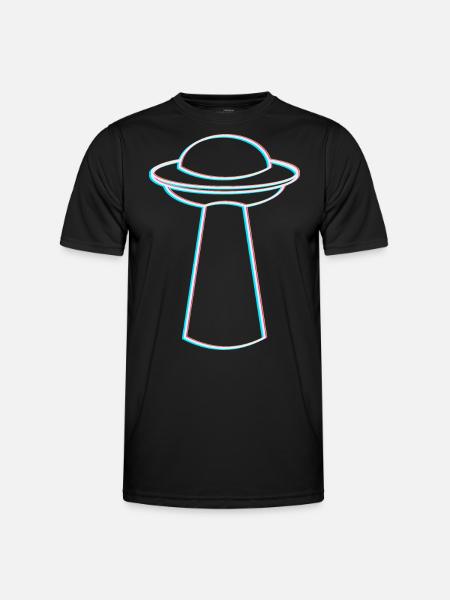 UFO Glitch – Rave & Techno Vibes - Men's Functional T-Shirt - black