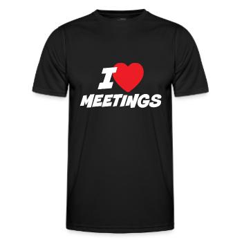 I Love Meetings - Men's Functional T-Shirt - black - Front - AI Model Male 178 dark (178cm)