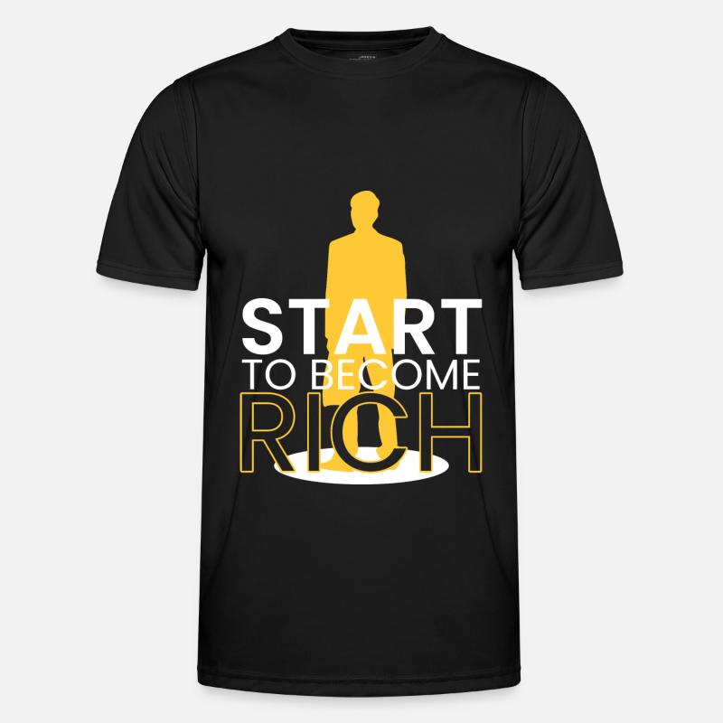 begin to get rich - Men's Functional T-Shirt - black