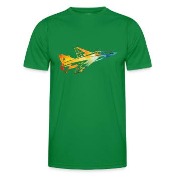Avion de chasse - T-shirt sport Homme - vert - Devant - AI Model Male 178 dark (178cm)