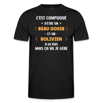 Beau gosse bolivien - T-shirt sport Homme - noir - Devant - AI Model Male 178 dark (178cm)