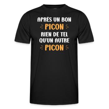 Après un bon picon rien de tel qu'un autre picon - T-shirt sport Homme - noir - Devant - AI Model Male 178 dark (178cm)