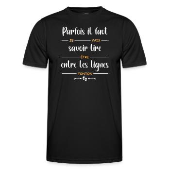 je vais être tonton - T-shirt sport Homme - noir - Devant - AI Model Male 178 dark (178cm)