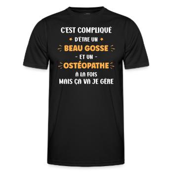 ostéopathe - T-shirt sport Homme - noir - Devant - AI Model Male 178 dark (178cm)