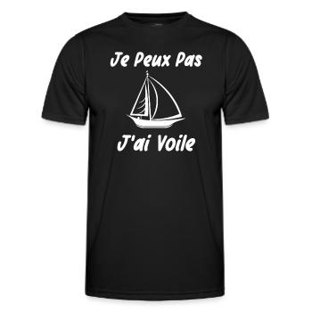Je peux pas j'ai voile - T-shirt sport Homme - noir - Devant - AI Model Male 178 dark (178cm)
