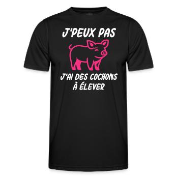 Eleveur de cochon - T-shirt sport Homme - noir - Devant - AI Model Male 178 dark (178cm)