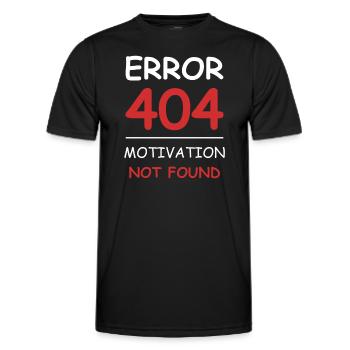 Motivation nicht gefunden Fehler 404 - Männer Funktions-T-Shirt - Schwarz - Vorne - AI Model Male 178 dark (178cm)