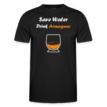 Wasser sparen Getränk Armagnac - Männer Funktions-T-Shirt - Schwarz - Vorne - AI Model Male 178 dark (178cm)