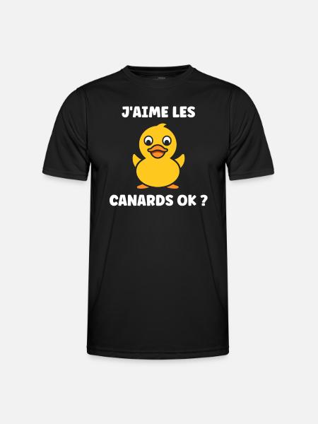 J'aime les canards - T-shirt sport Homme - noir