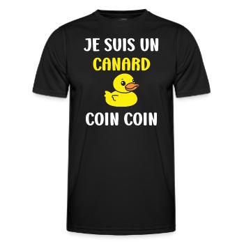Je suis un canard - T-shirt sport Homme - noir - Devant - AI Model Male 178 dark (178cm)