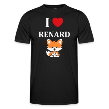 petit renard - T-shirt sport Homme - noir - Devant - AI Model Male 178 dark (178cm)
