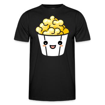 Humour pot de popcorn - T-shirt sport Homme - noir - Devant - AI Model Male 178 dark (178cm)