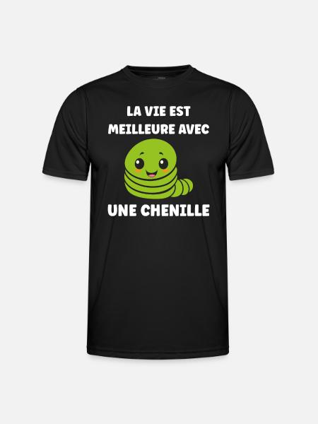 Chenilles insecte Amour petite chenille - T-shirt sport Homme - noir
