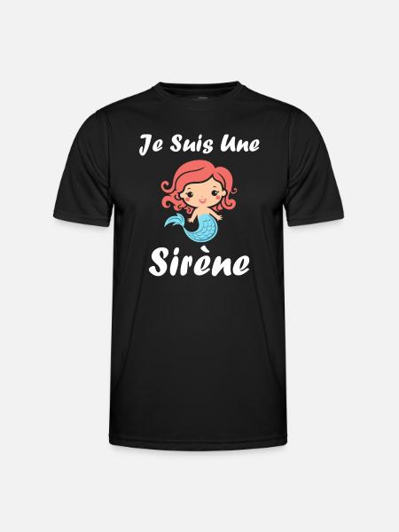 Humour petite sirène - T-shirt sport Homme - noir