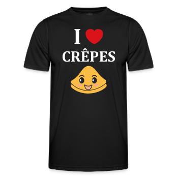 Crêpes Bretagne humour crêpe - T-shirt sport Homme - noir - Devant - AI Model Male 178 dark (178cm)