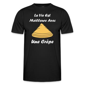 Crêpes Bretagne humour crêpe - T-shirt sport Homme - noir - Devant - AI Model Male 178 dark (178cm)