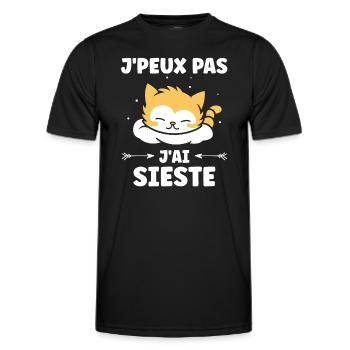 J'ai sieste - T-shirt sport Homme - noir - Devant - AI Model Male 178 dark (178cm)