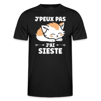 J'ai sieste - T-shirt sport Homme - noir - Devant - AI Model Male 178 dark (178cm)