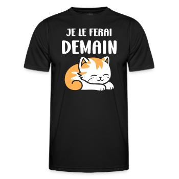Je le ferai demain - T-shirt sport Homme - noir - Devant - AI Model Male 178 dark (178cm)