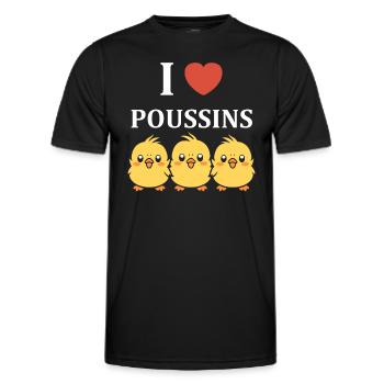 Humour petit poussin - T-shirt sport Homme - noir - Devant - AI Model Male 178 dark (178cm)
