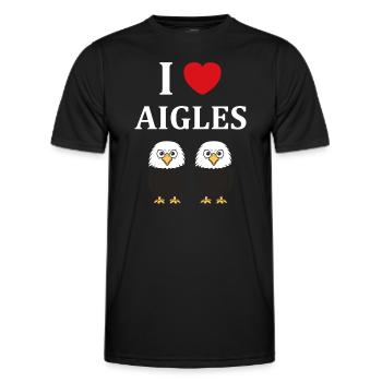 Citation humour Oiseau aigle - T-shirt sport Homme - noir - Devant - AI Model Male 178 dark (178cm)