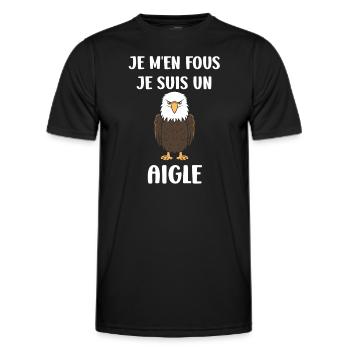 Citation humour Oiseau aigle - T-shirt sport Homme - noir - Devant - AI Model Male 178 dark (178cm)