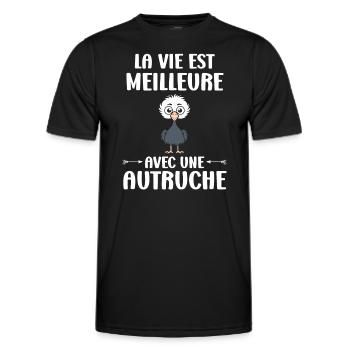 Strauß Zitat - Männer Funktions-T-Shirt - Schwarz - Vorne - AI Model Male 178 dark (178cm)