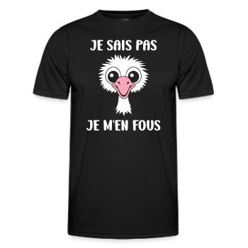 Humorvolles Strauß-Zitat - Männer Funktions-T-Shirt - Schwarz - Vorne - AI Model Male 178 dark (178cm)