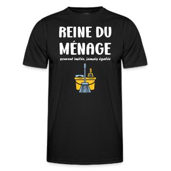 Humou ménage - T-shirt sport Homme - noir - Devant - AI Model Male 178 dark (178cm)