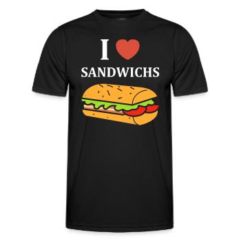 Humour sandwich - T-shirt sport Homme - noir - Devant - AI Model Male 178 dark (178cm)
