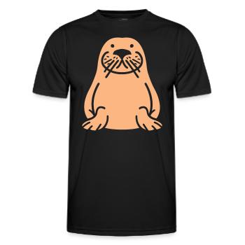 Walross - Männer Funktions-T-Shirt - Schwarz - Vorne - AI Model Male 178 dark (178cm)