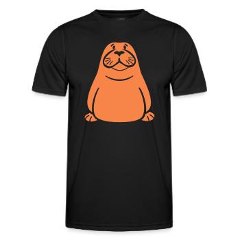 Walross - Männer Funktions-T-Shirt - Schwarz - Vorne - AI Model Male 178 dark (178cm)