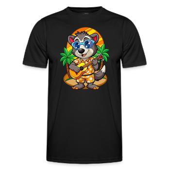 Lustige Dachs Cartoon Sommer Strand Sonnenbrille - Männer Funktions-T-Shirt - Schwarz - Vorne - AI Model Male 178 dark (178cm)