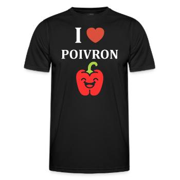 Humour poivron - T-shirt sport Homme - noir - Devant - AI Model Male 178 dark (178cm)